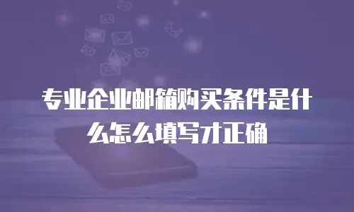 专业企业邮箱购买条件是什么怎么填写才正确