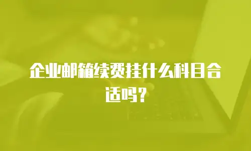 企业邮箱续费挂什么科目合适吗？
