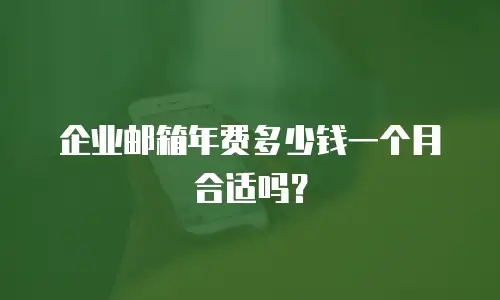 企业邮箱年费多少钱一个月合适吗？