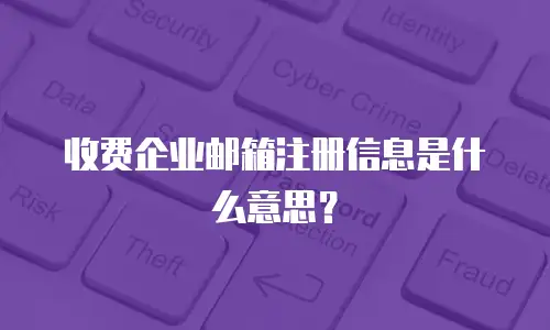 收费企业邮箱注册信息是什么意思？