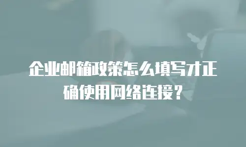企业邮箱政策怎么填写才正确使用网络连接？