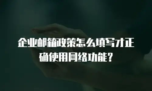 企业邮箱政策怎么填写才正确使用网络功能？