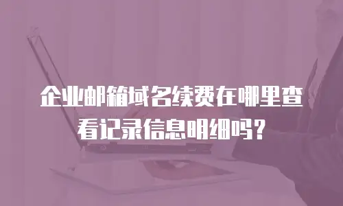 企业邮箱域名续费在哪里查看记录信息明细吗?