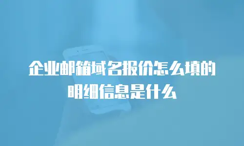 企业邮箱域名报价怎么填的明细信息是什么