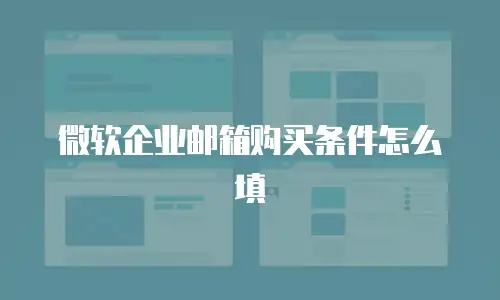 微软企业邮箱购买条件怎么填