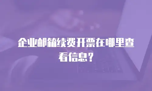 企业邮箱续费开票在哪里查看信息？