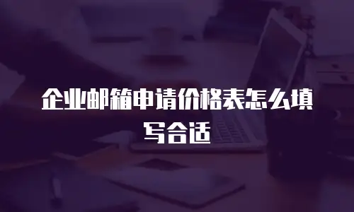 企业邮箱申请价格表怎么填写合适