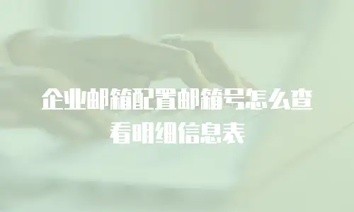 企业邮箱配置邮箱号怎么查看明细信息表