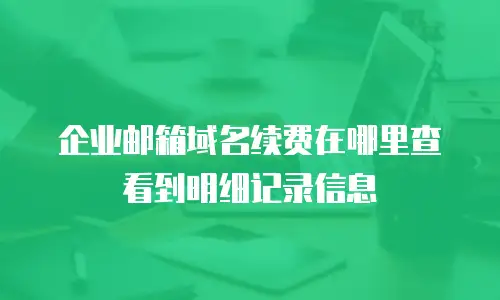 企业邮箱域名续费在哪里查看到明细记录信息