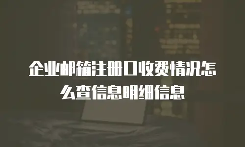 企业邮箱注册口收费情况怎么查信息明细信息