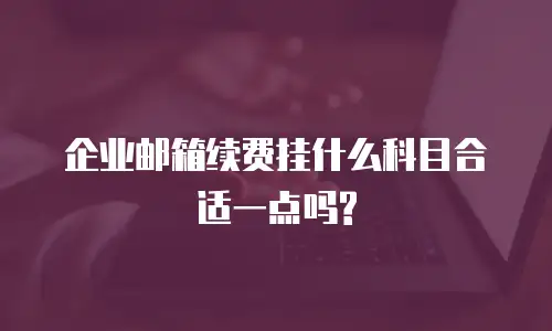 企业邮箱续费挂什么科目合适一点吗?