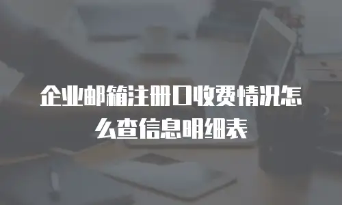 企业邮箱注册口收费情况怎么查信息明细表