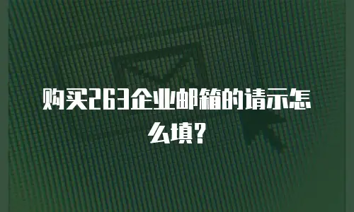 购买263企业邮箱的请示怎么填？