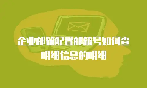 企业邮箱配置邮箱号如何查明细信息的明细