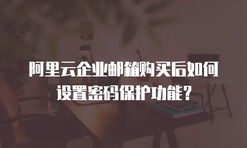 阿里云企业邮箱购买后如何设置密码保护功能？