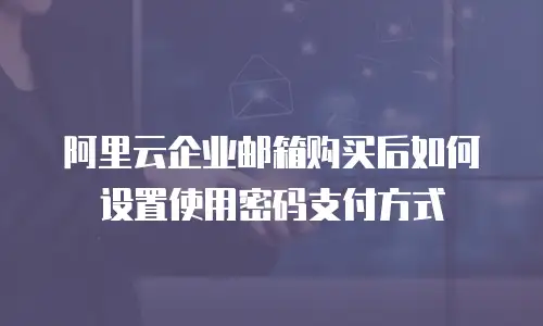 阿里云企业邮箱购买后如何设置使用密码支付方式