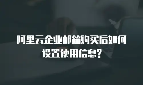  阿里云企业邮箱购买后如何设置使用信息?