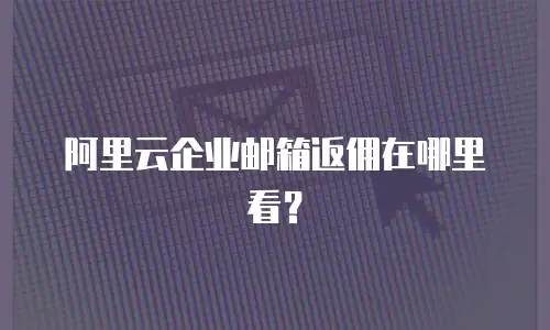 阿里云企业邮箱返佣在哪里看？