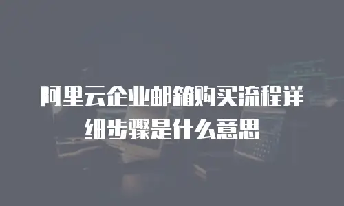 阿里云企业邮箱购买流程详细步骤是什么意思