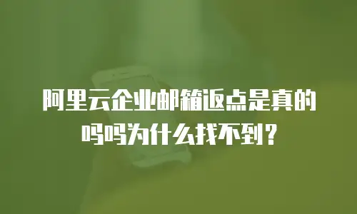 阿里云企业邮箱返点是真的吗吗为什么找不到？