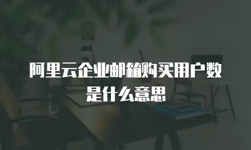 阿里云企业邮箱购买用户数是什么意思