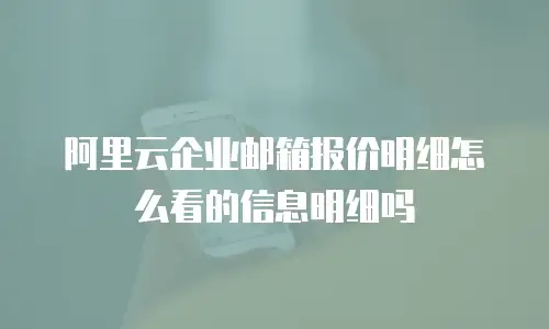 阿里云企业邮箱报价明细怎么看的信息明细吗