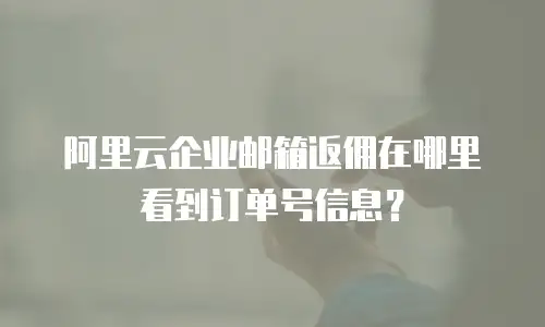 阿里云企业邮箱返佣在哪里看到订单号信息？