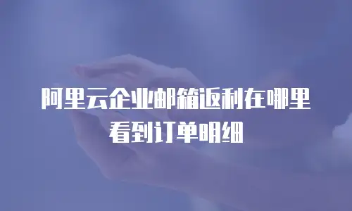阿里云企业邮箱返利在哪里看到订单明细

