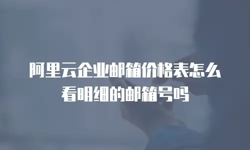 阿里云企业邮箱价格表怎么看明细的邮箱号吗