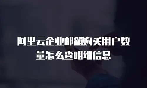 阿里云企业邮箱购买用户数量怎么查明细信息