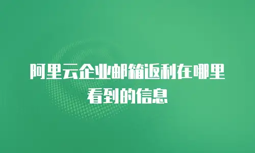 阿里云企业邮箱返利在哪里看到的信息