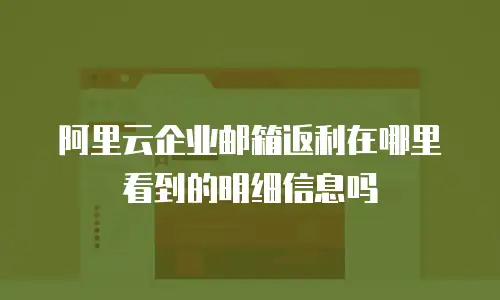 阿里云企业邮箱返利在哪里看到的明细信息吗