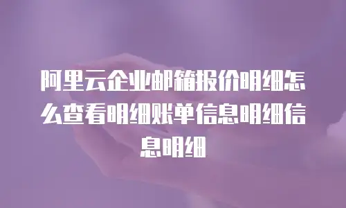 阿里云企业邮箱报价明细怎么查看明细账单信息明细信息明细