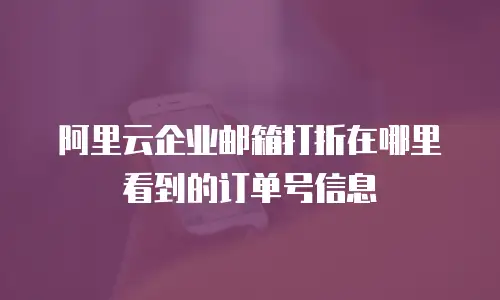 阿里云企业邮箱打折在哪里看到的订单号信息