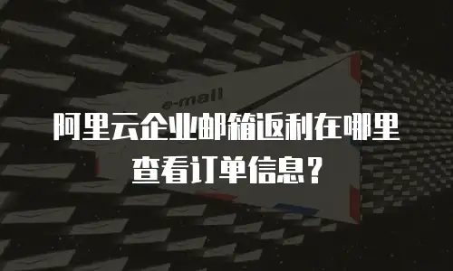 阿里云企业邮箱返利在哪里查看订单信息？