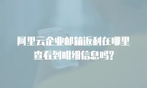 阿里云企业邮箱返利在哪里查看到明细信息吗?
