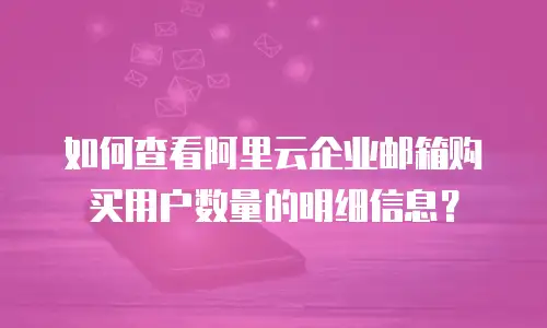 如何查看阿里云企业邮箱购买用户数量的明细信息?