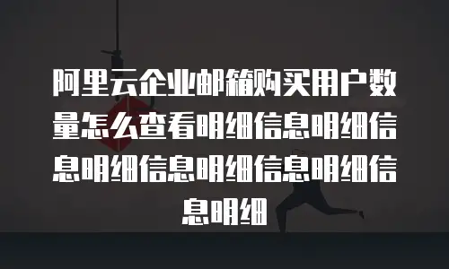 阿里云企业邮箱购买用户数量怎么查看明细信息明细信息明细信息明细信息明细信息明细