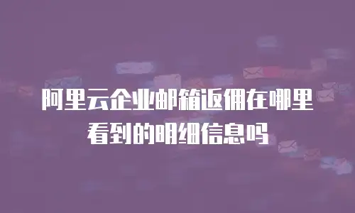 阿里云企业邮箱返佣在哪里看到的明细信息吗