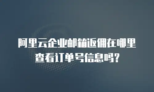 阿里云企业邮箱返佣在哪里查看订单号信息吗？