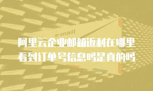 阿里云企业邮箱返利在哪里看到订单号信息吗是真的吗