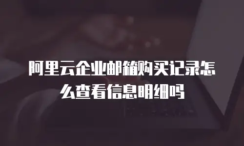 阿里云企业邮箱购买记录怎么查看信息明细吗
