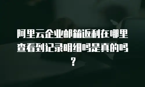 阿里云企业邮箱返利在哪里查看到记录明细吗是真的吗?