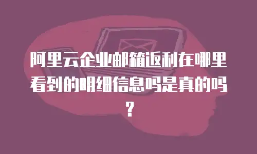 阿里云企业邮箱返利在哪里看到的明细信息吗是真的吗?