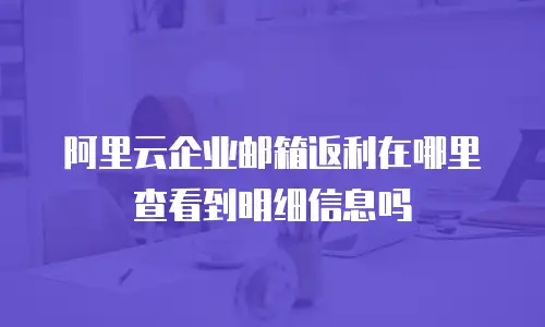 阿里云企业邮箱返利在哪里查看到明细信息吗