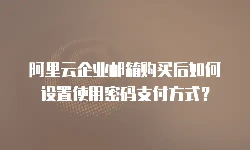 阿里云企业邮箱购买后如何设置使用密码支付方式？