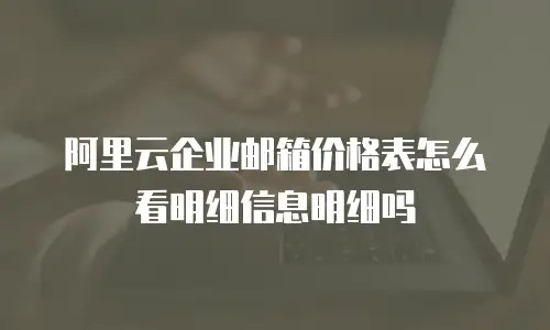 阿里云企业邮箱价格表怎么看明细信息明细吗