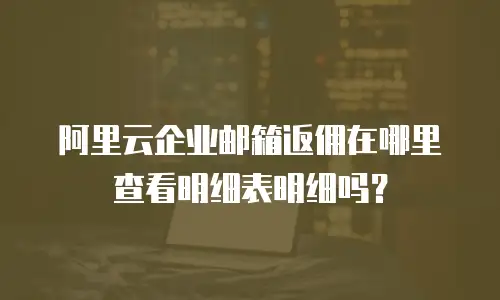 阿里云企业邮箱返佣在哪里查看明细表明细吗？