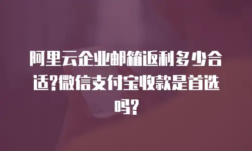 阿里云企业邮箱返利多少合适?微信支付宝收款是首选吗?