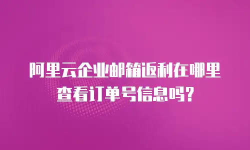 阿里云企业邮箱返利在哪里查看订单号信息吗？